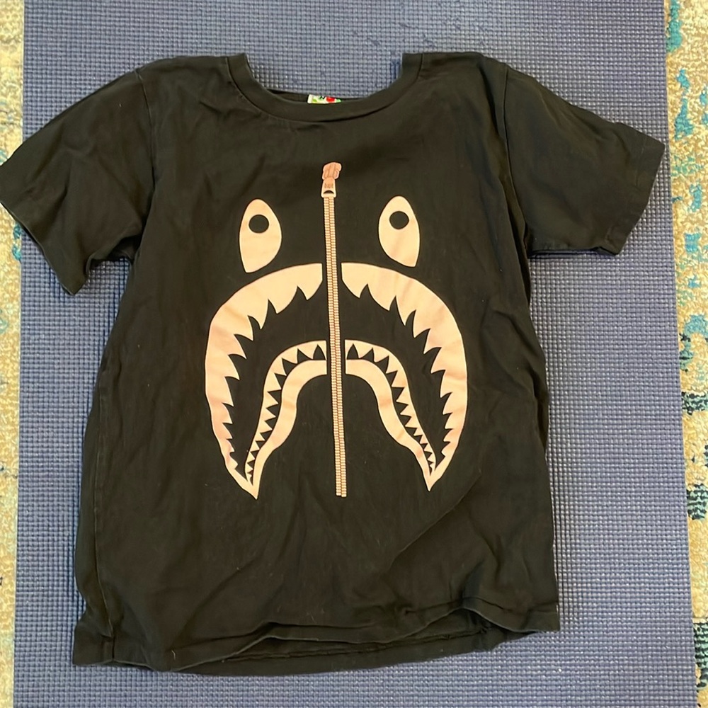 Black and pink BAPE shark shirt